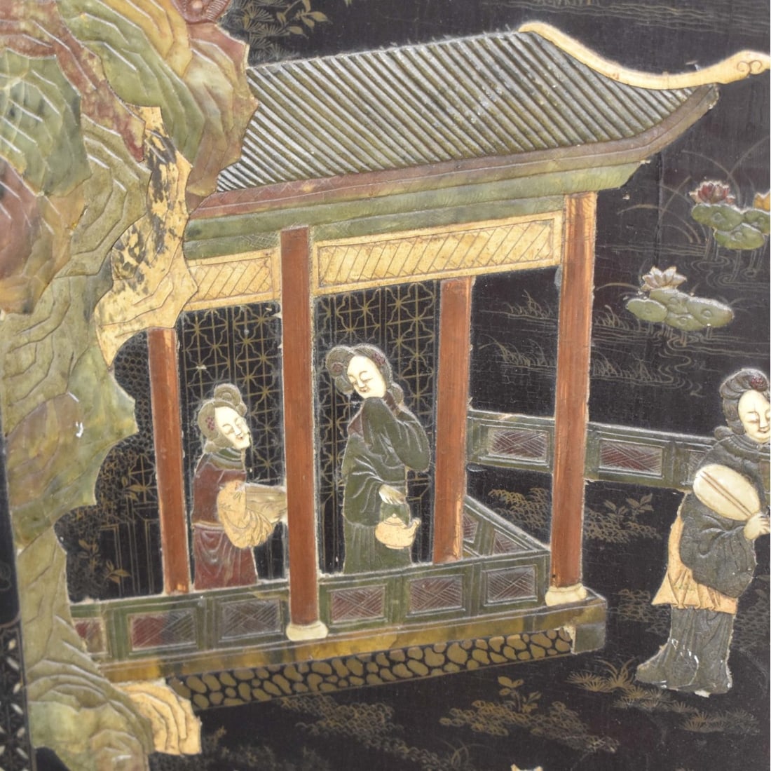 Chinese Hardstone Four Panel Room Screen - 3