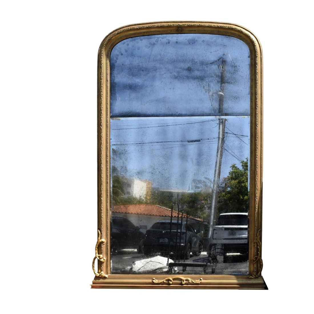 Large Giltwood Trumeau' Mirror - 2