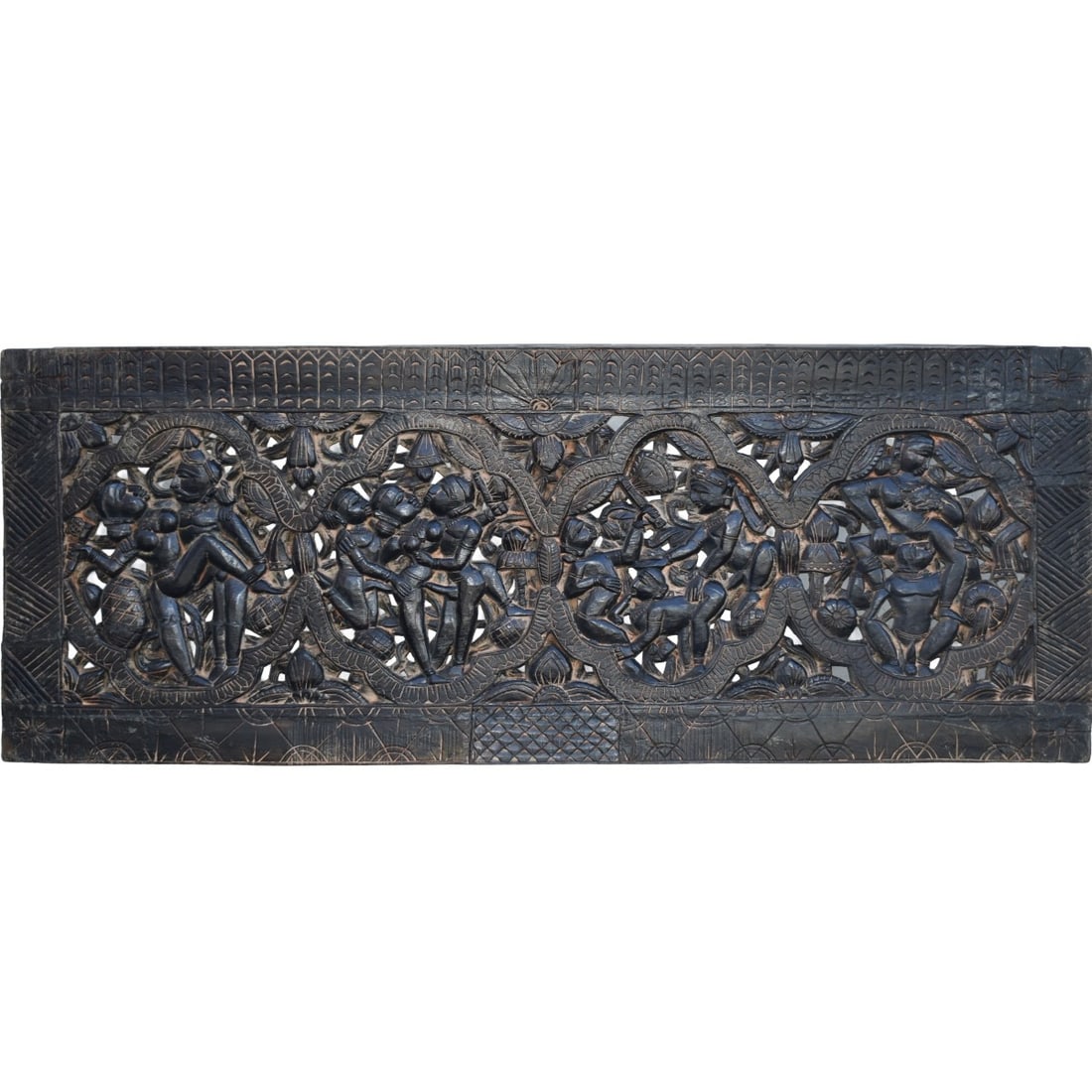 Large Indonesian Hand Carved Wood Panel: Large Indonesian Hand Carved Wood Panel. Measures approximately: 72" high, 27-1/4" wide, 2-1/4" deep. Kodner Galleries offers phone and absentee bidding at a low, flat 21% buyer’s premium