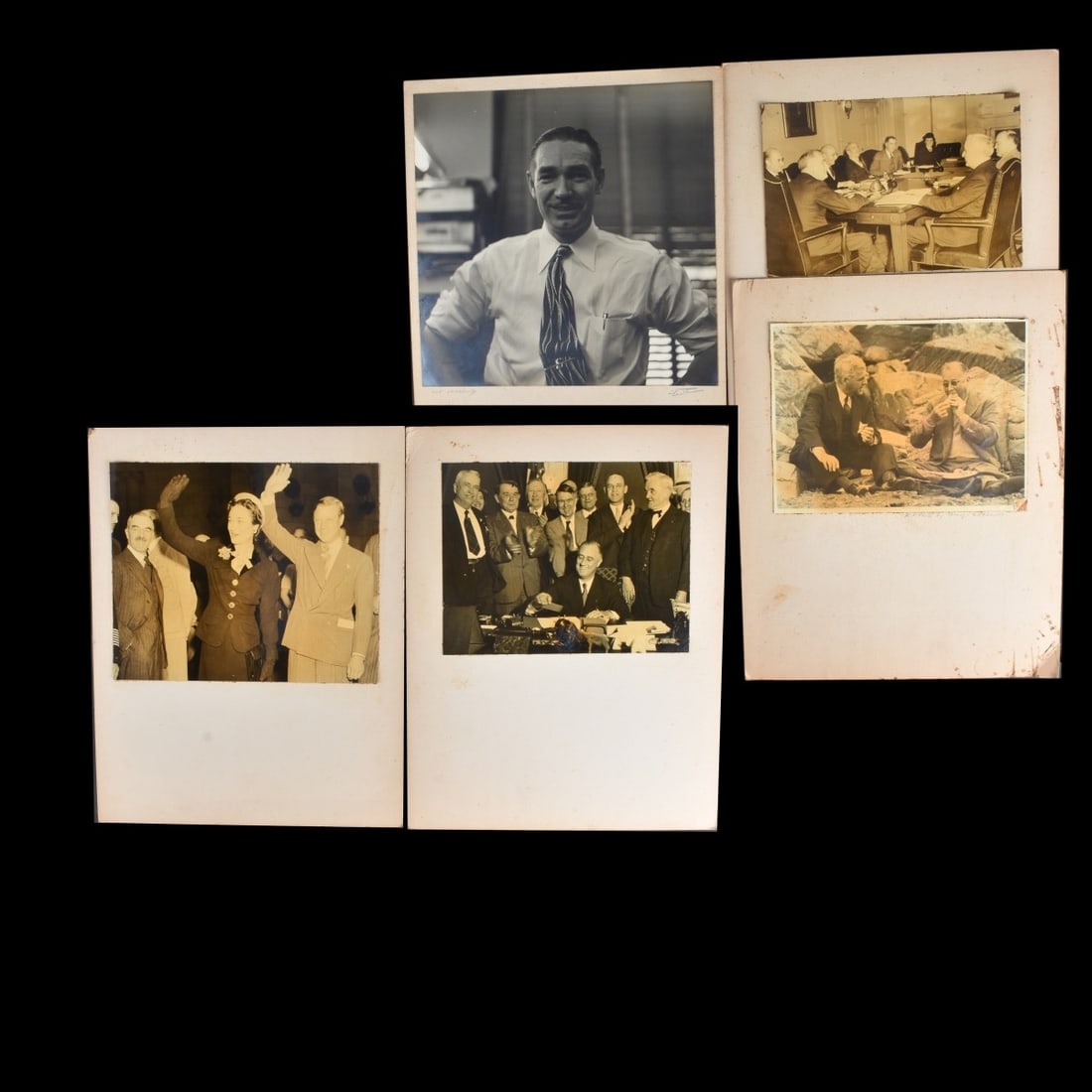 George Skadding, American (Early/Mid 20C): George Skadding, American (Early/Mid 20th C.) Lot of Five (5) Artist Proof Photographs of Important Historical Figures Such as Duke and Duchess of Windsor, Franklin D. Roosevelt, and George Skadding.