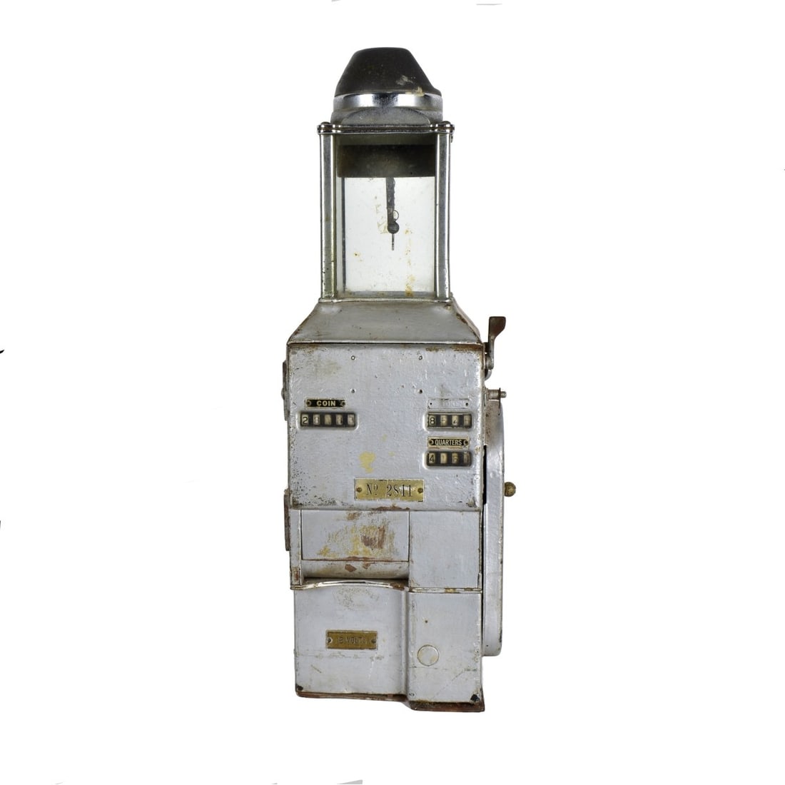 Antique Johnson Bus Fare Box: Antique Johnson Bus Fare Box No. 2841. Measures 26" x 7-3/8" x 9". Kodner Galleries offers phone and absentee bidding at a low, flat 21% buyer’s premium without surcharge or hidden fees. For