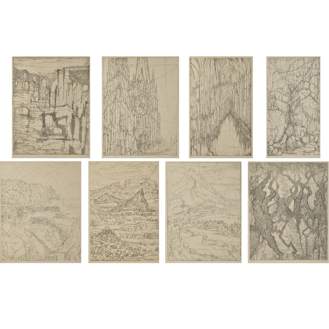Paul Eliasberg, German (1907-1983): Paul Eliasberg, German (1907-1983) "Suite (19)68". Suite of Eight (8) Limited Edition of 75. Each signed and numbered 39/75 in pencil contained within a book cloth case. Overall size with mat