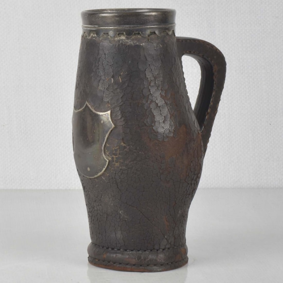 Sterling Silver Leather Wrapped Tankard (1 of 7)