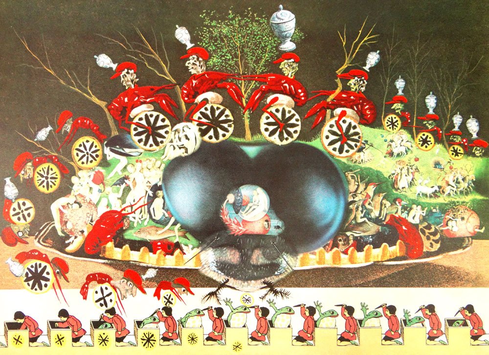 Salvador Dali, Spanish (1904-1989) Color: Salvador Dali, Spanish (1904-1989) Color Photolithograph with Etching "Les Montres Molles Demi Sommeil, Diners de Gala Suite". Pencil Signed Lower Right, Numbered 160/195 Lower Left. Small Crease Lowe
