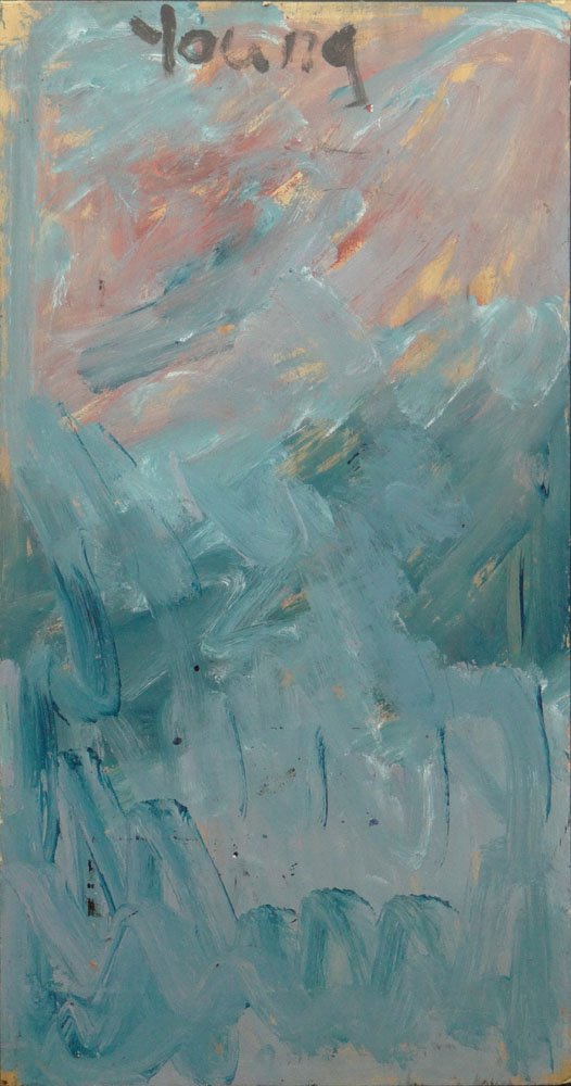 Purvis Young, American (1943-2010) Oil on Plywood 'Blue: Purvis Young, American (1943-2010) Oil on Plywood 'Blue Sky". Signed Upper Center. Good Condition. Measures 32-1/2 Inches Tall and 16-1/4 Inches Wide. Shipping $125.00