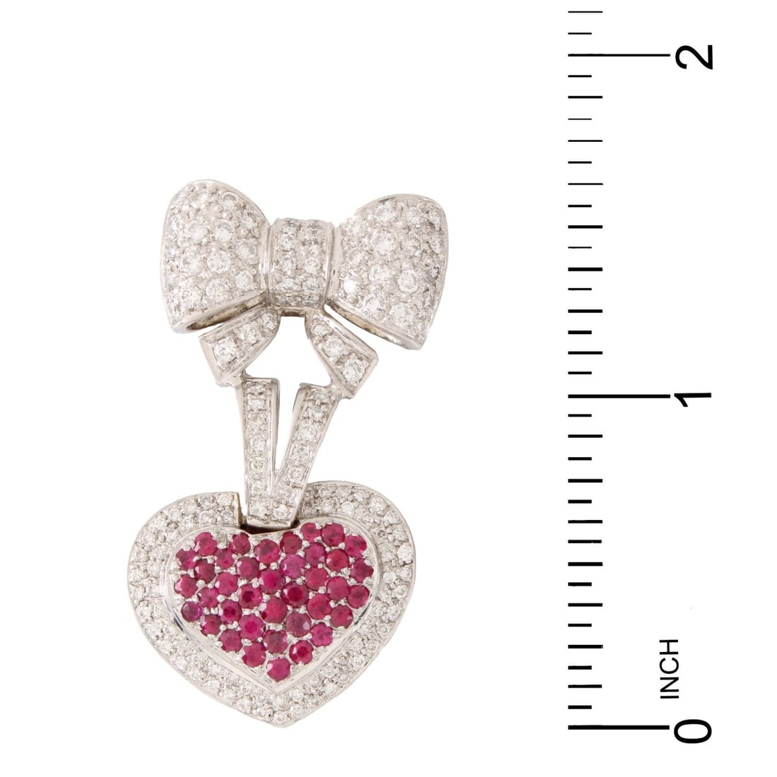 Diamond, Ruby and 18K Pendant - 4