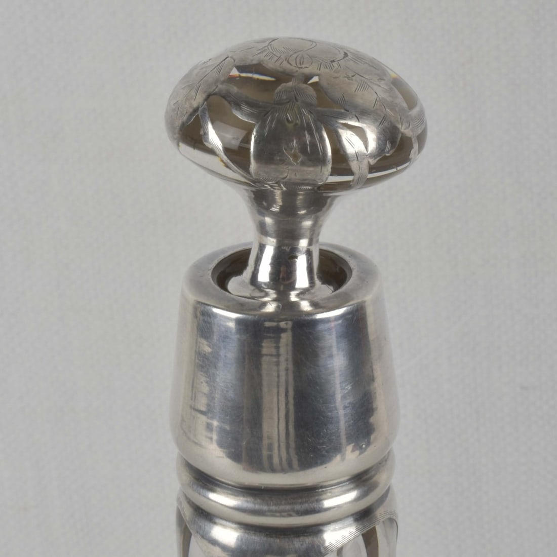 Sterling Silver Overlay Bottle - 4