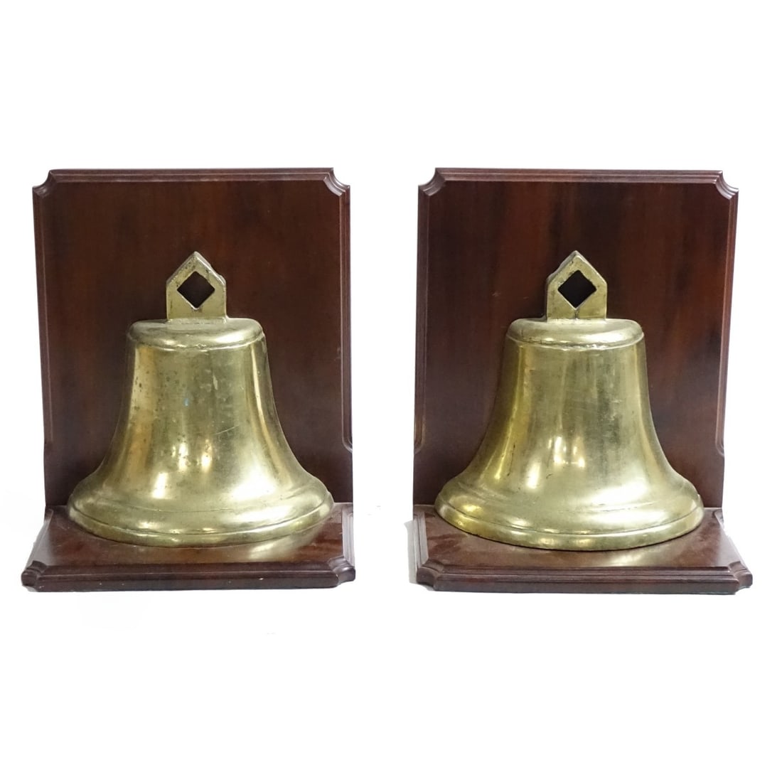Pair Brass Bell Bookends (1 of 2)