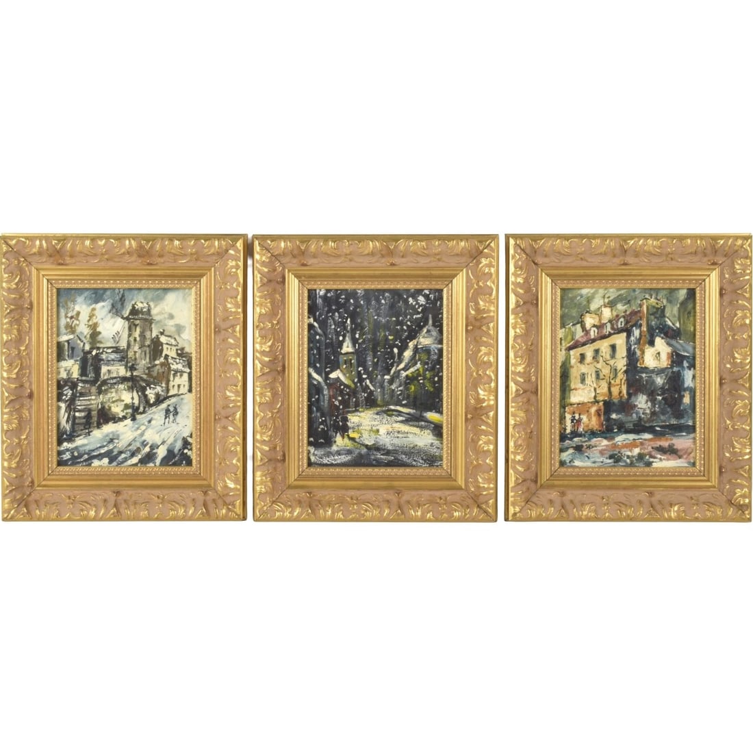 Oil on Board Parisian Street Scenes (1 of 5)