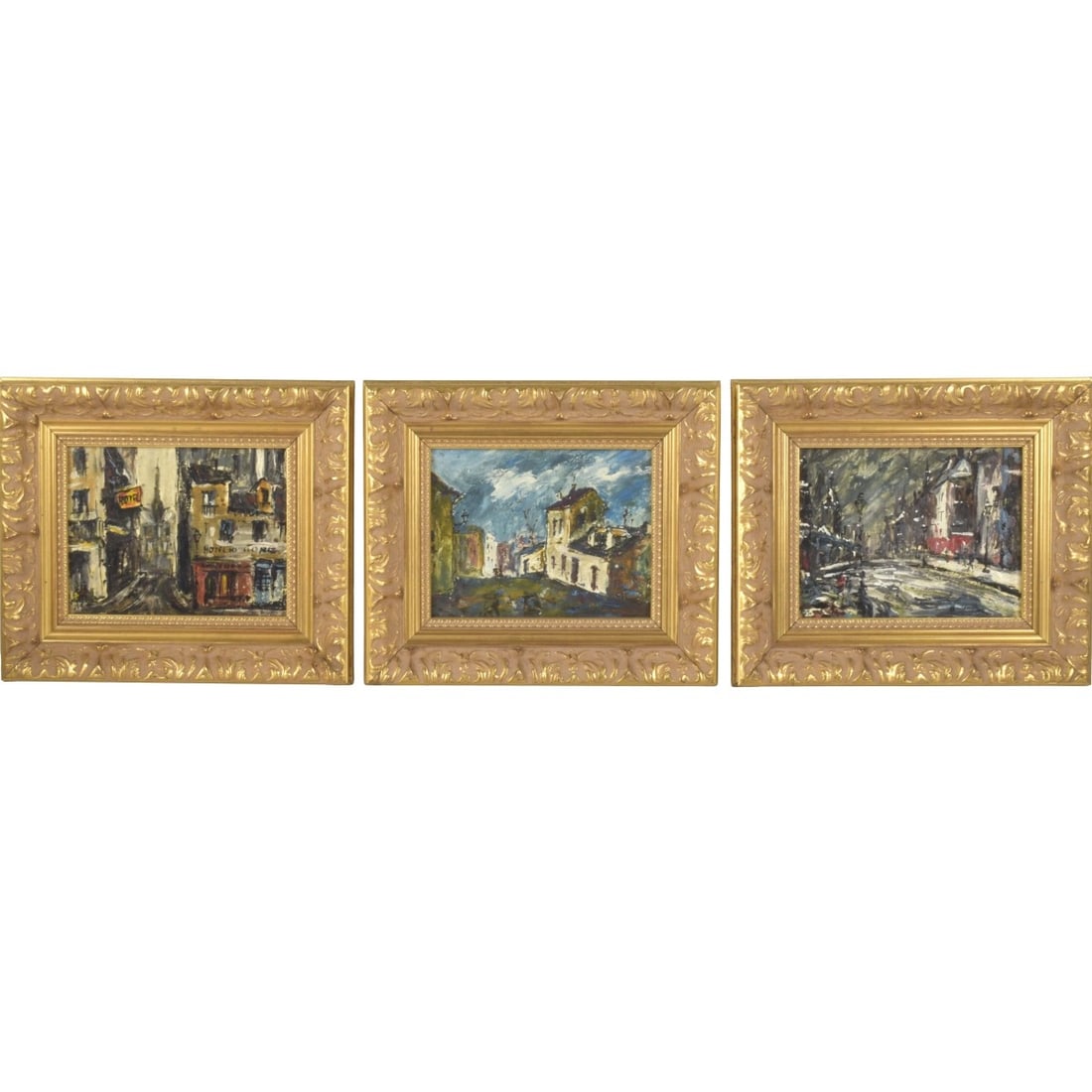Oil on Board Parisian Street Scenes (1 of 6)