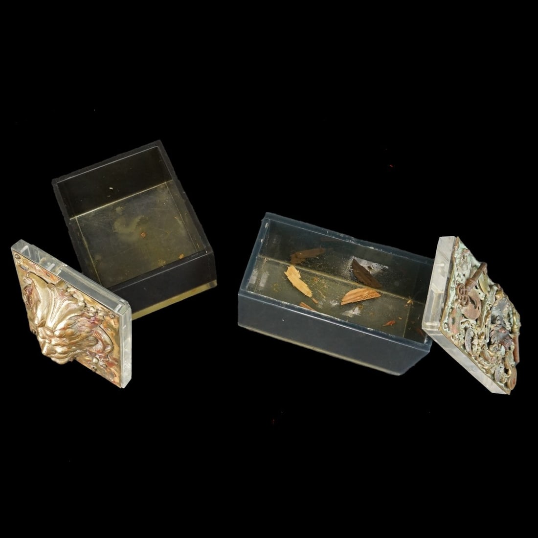 Lucite Keepsake Display Boxes with found objects - 2