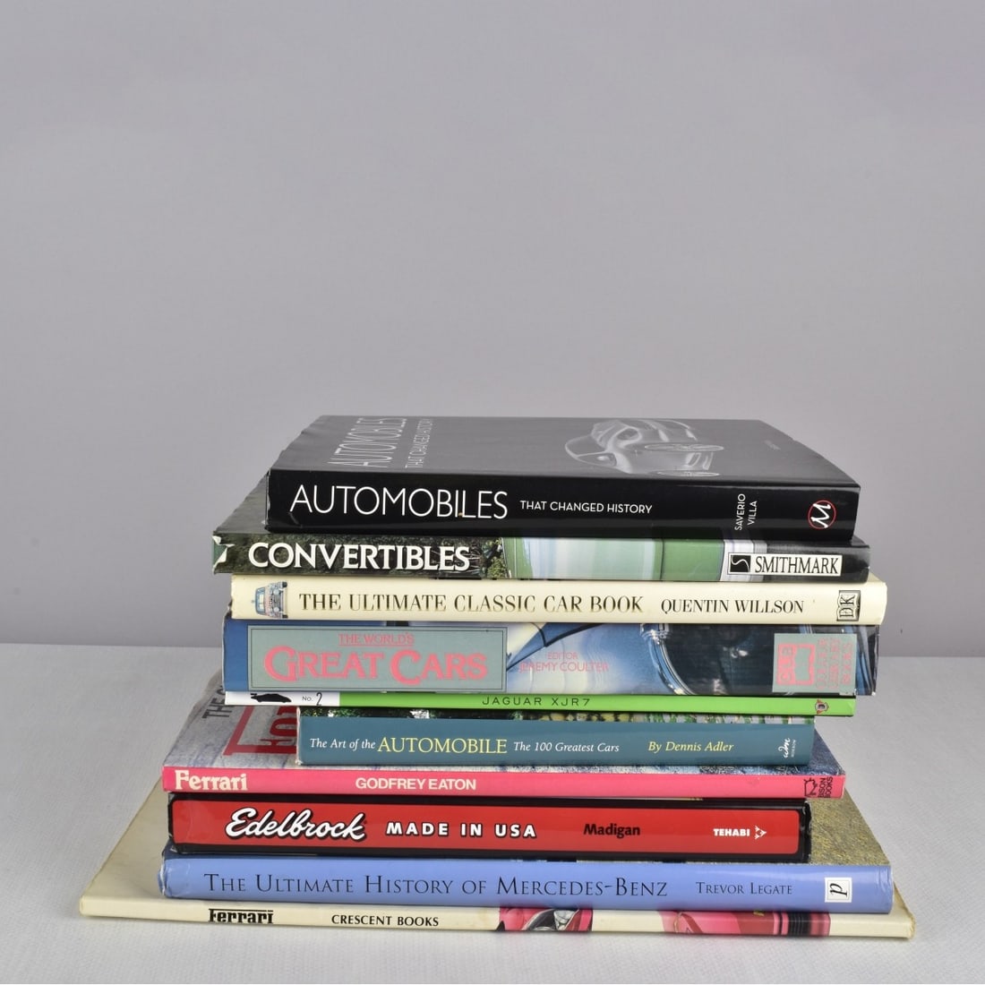 Collection of Automotive Books: Collection of Nine (9) Hardcover and One (1) Soft Cover Automotive Books. Kodner Galleries offers phone and absentee bidding at a low, flat 21% buyer?s premium without surcharge or hidden fees. For