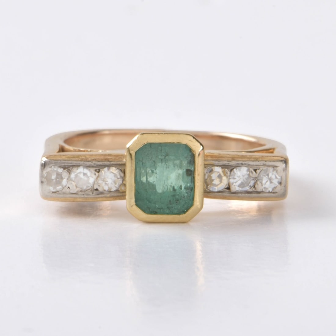Emerald, Diamond and 14K Ring (1 of 4)