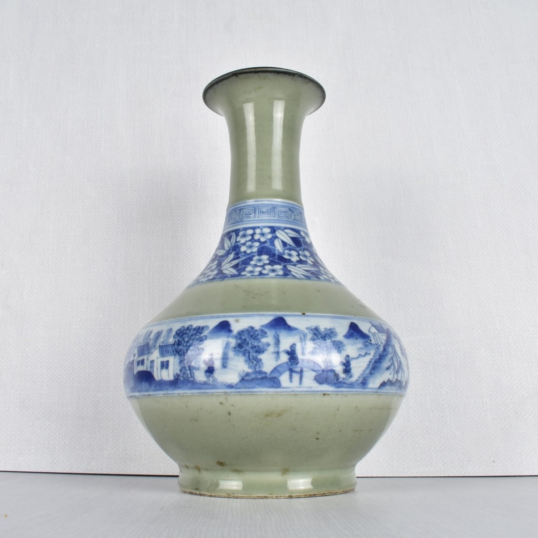 Chinese Blue and White Celadon Vase (1 of 6)