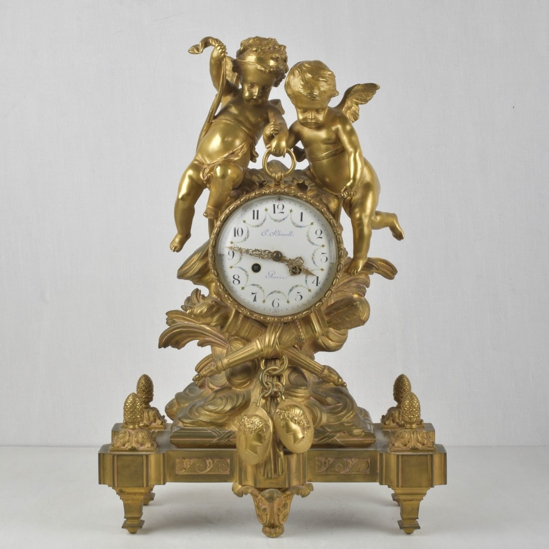 French 19th Century Gilded Bronze Clock (1 of 9)