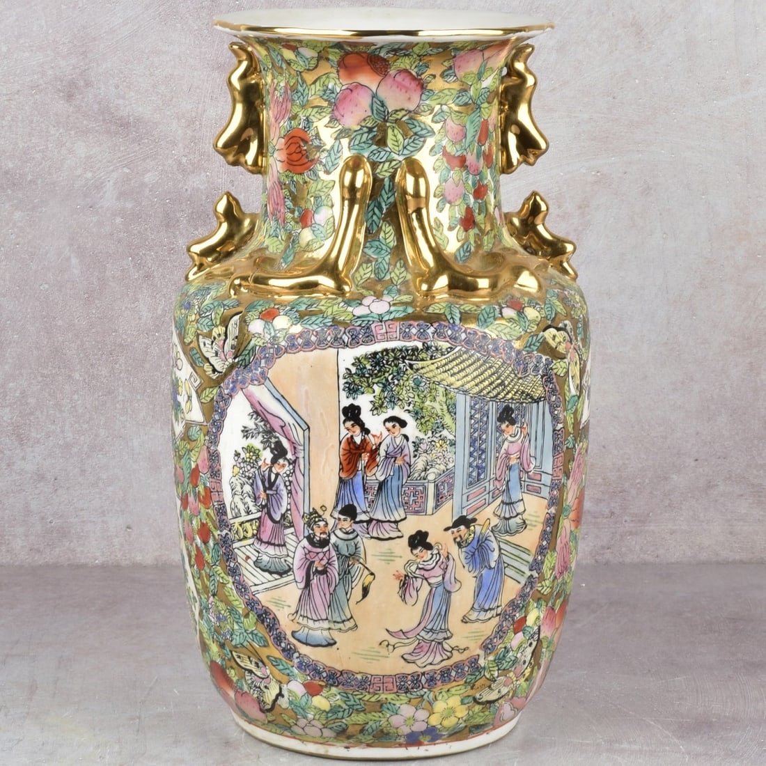 Chinese Rose Medallion Porcelain Vase (1 of 9)