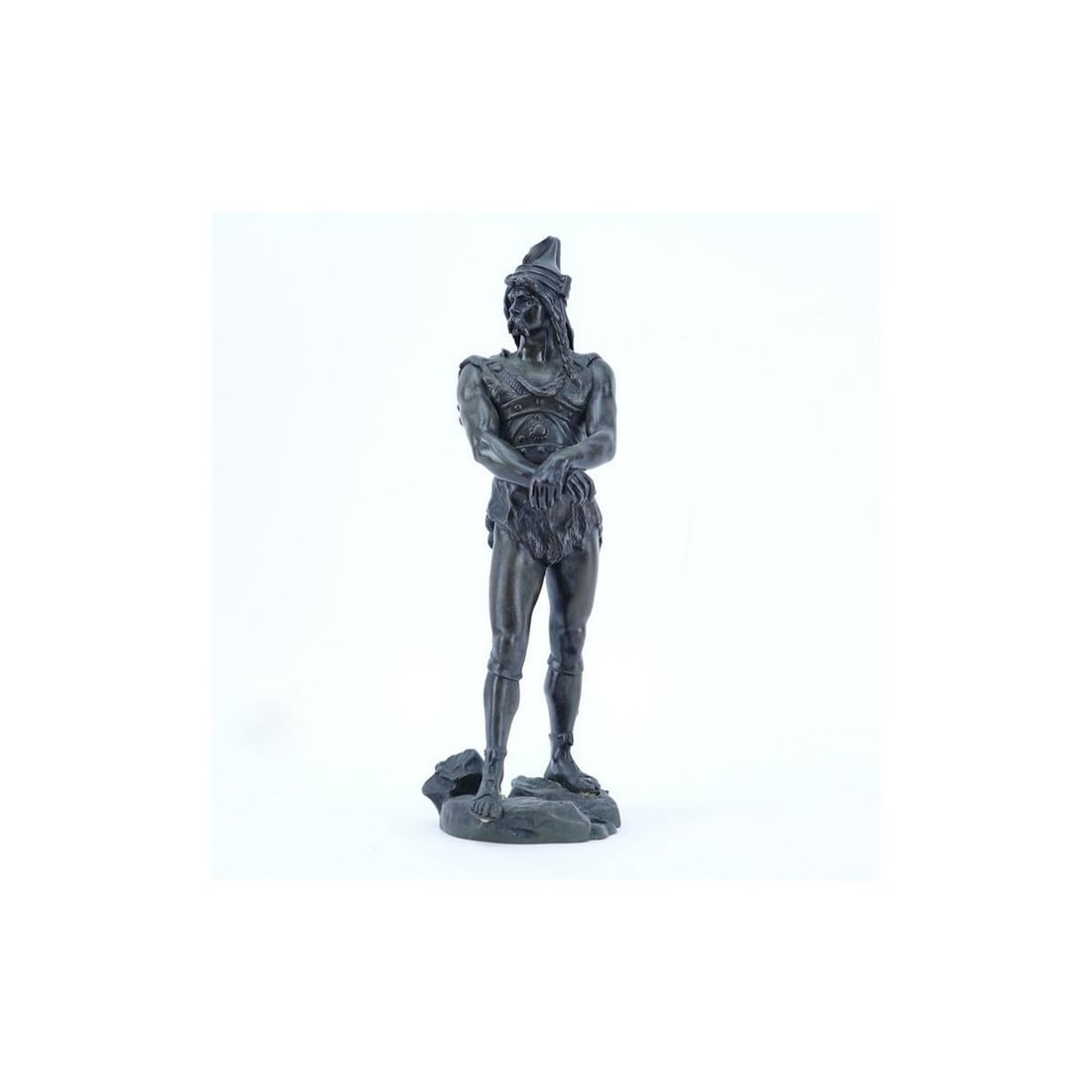 After: Jean Didier Debut (1824-1893): After: Jean Didier Debut (1824-1893) "Vercingetorix" Bronze Sculpture, Signed Debut Lower. Measures 14" H. Kodner Galleries offers phone and absentee bidding at a low, flat 21% buyer?s premium without
