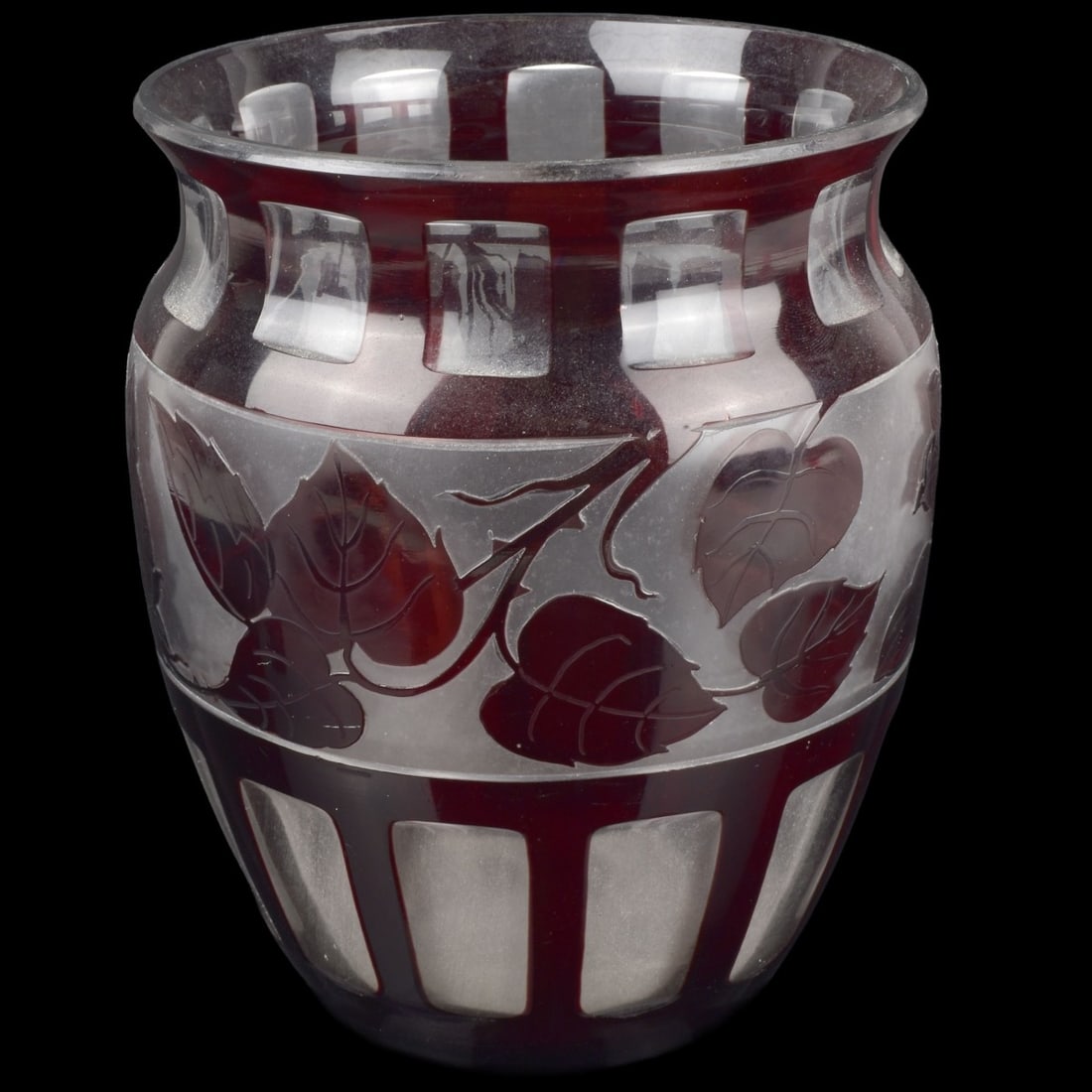 Czechoslovak Ruby Red Cameo Vase - 2