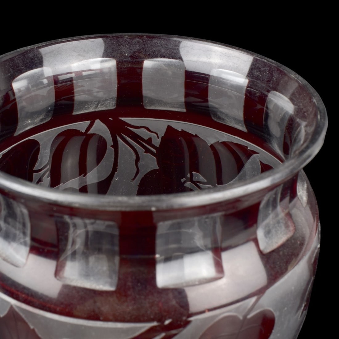 Czechoslovak Ruby Red Cameo Vase - 3