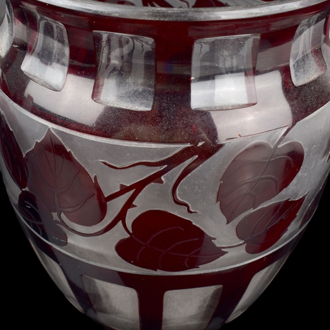 Czechoslovak Ruby Red Cameo Vase - 4