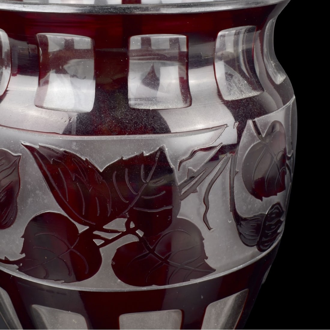 Czechoslovak Ruby Red Cameo Vase - 5