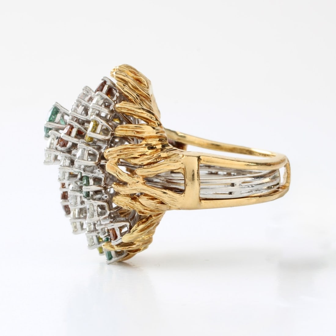 Fancy Diamond and Platinum Ring - 3