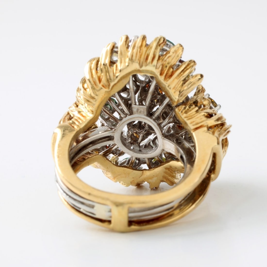 Fancy Diamond and Platinum Ring - 4