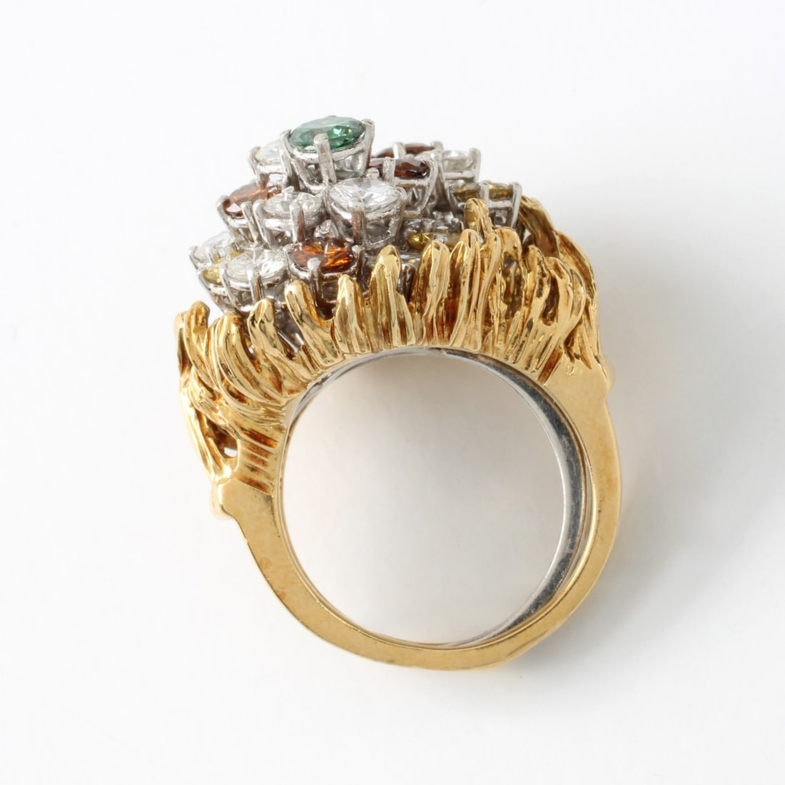 Fancy Diamond and Platinum Ring - 5