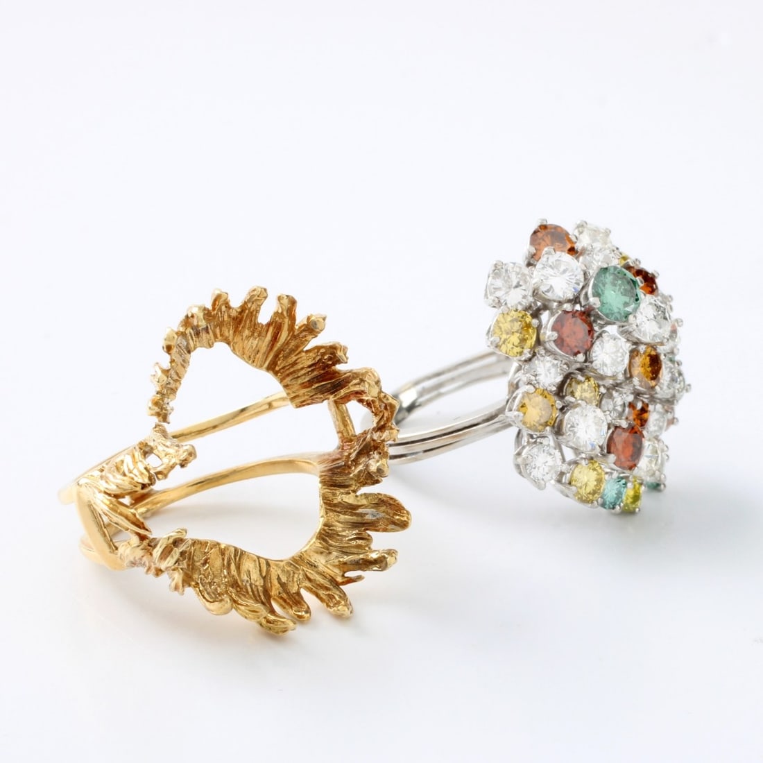 Fancy Diamond and Platinum Ring - 6