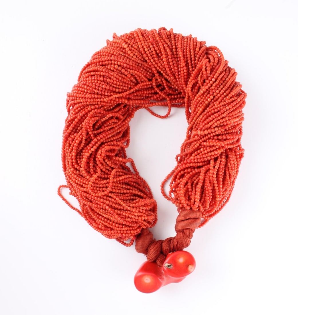 Red Coral Bead Torsade Necklace (1 of 5)
