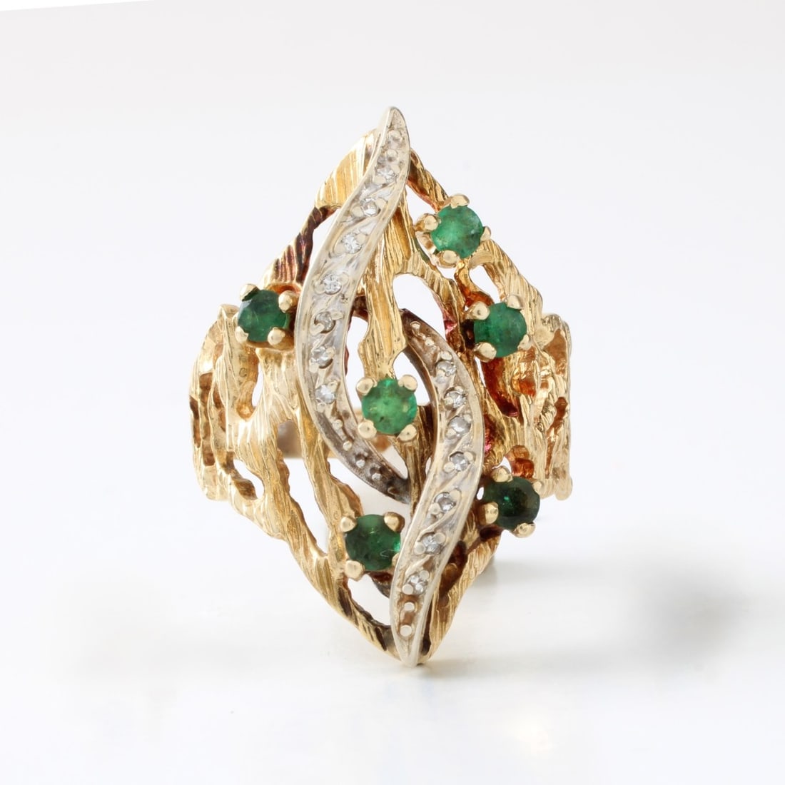Emerald, Diamond and 14K Ring (1 of 4)