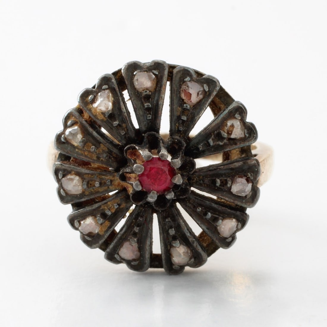 Victorian 14K, Ruby and Diamond Ring - 2