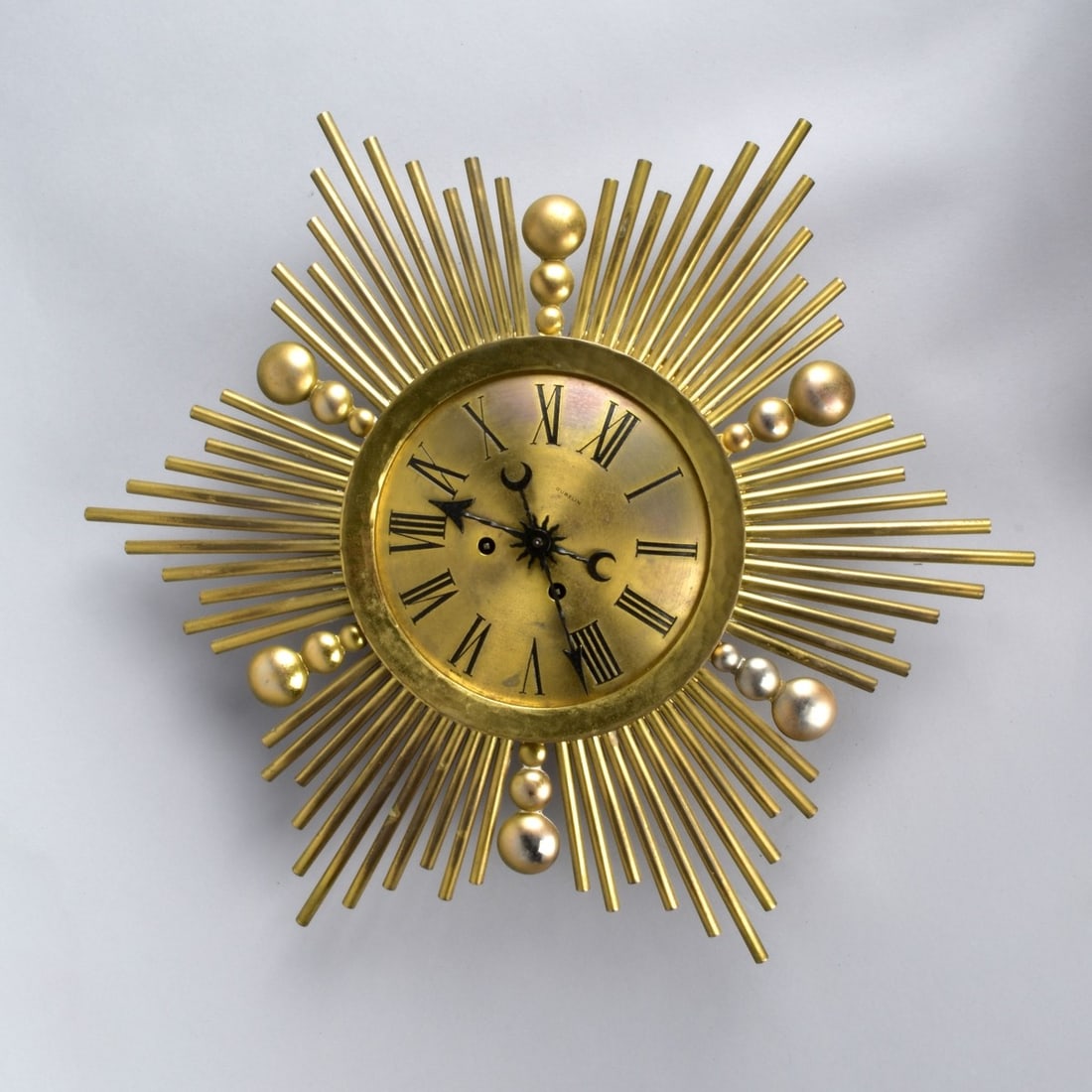 Vintage Gubelin Brass Starburst Clock (1 of 4)