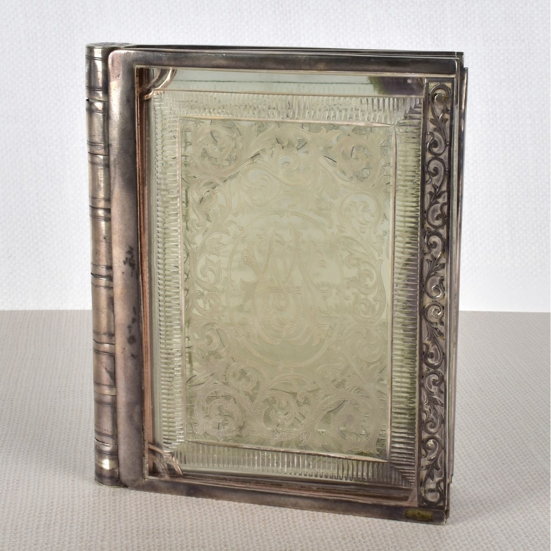 Antique Silver and Etched Photograph Frame (1 of 6)