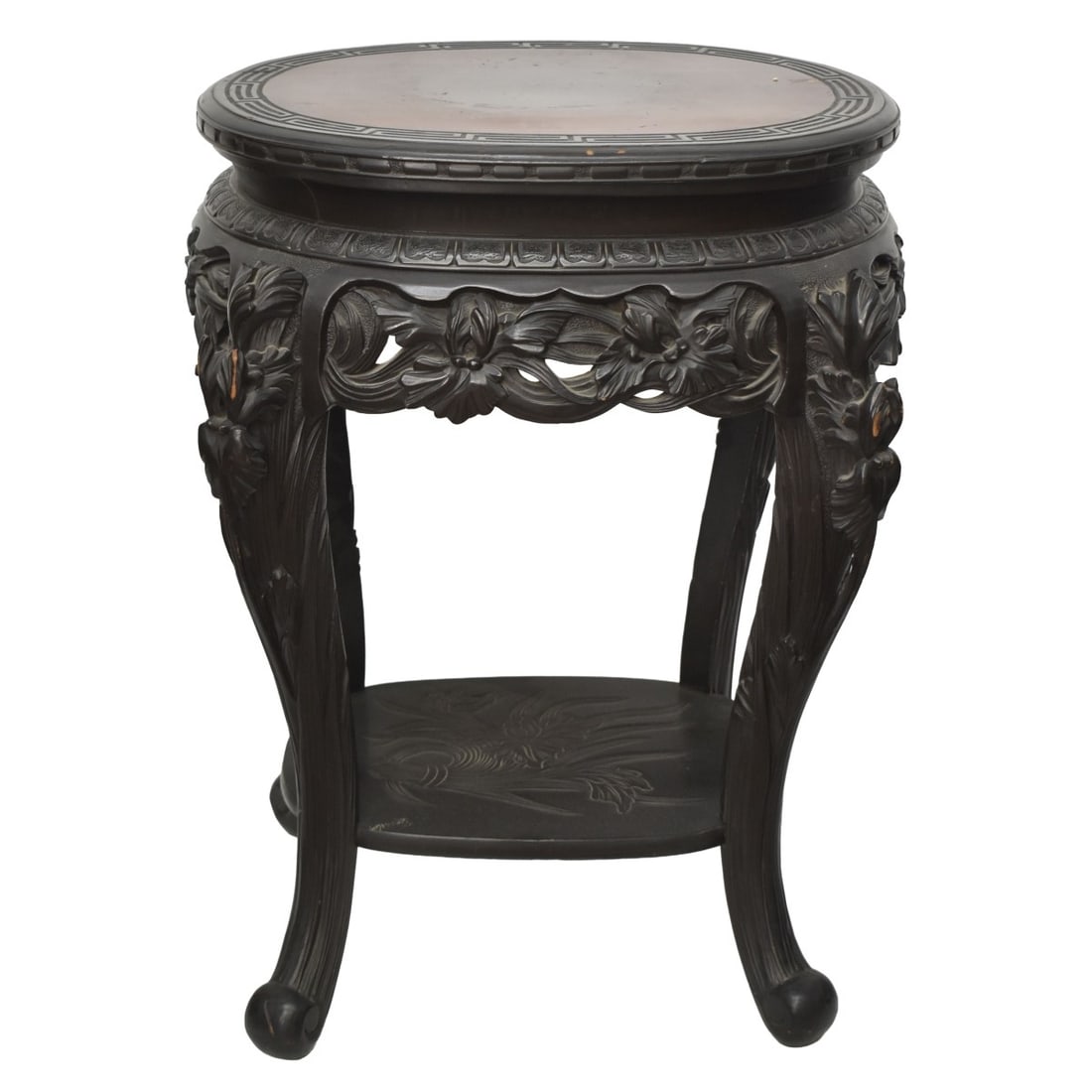 Carved Wood Chinese Oval Table (1 of 9)
