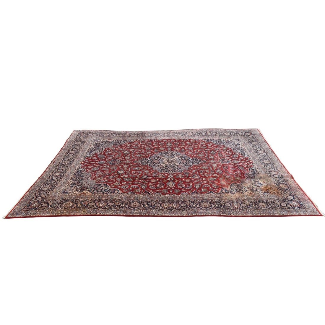 Antique Persian Wool Rug: Antique Persian Wool Rug. Measures: 10'-8" x 14'-6". Kodner Galleries offers phone and absentee bidding at a low, flat 21% buyer?s premium without surcharge or hidden fees. For information, please con