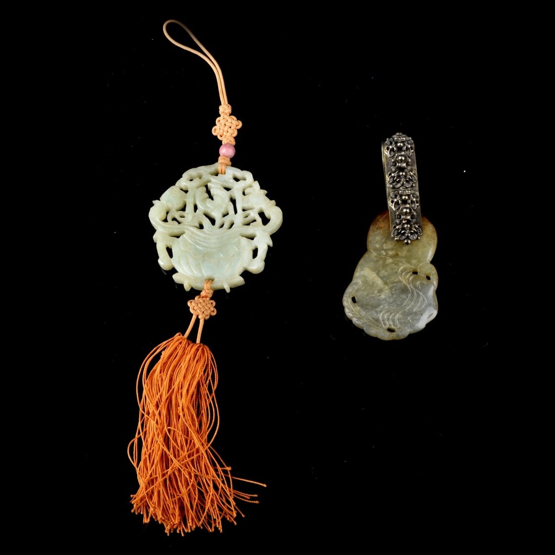 Two Chinese Carved Jade Pendants (1 of 2)