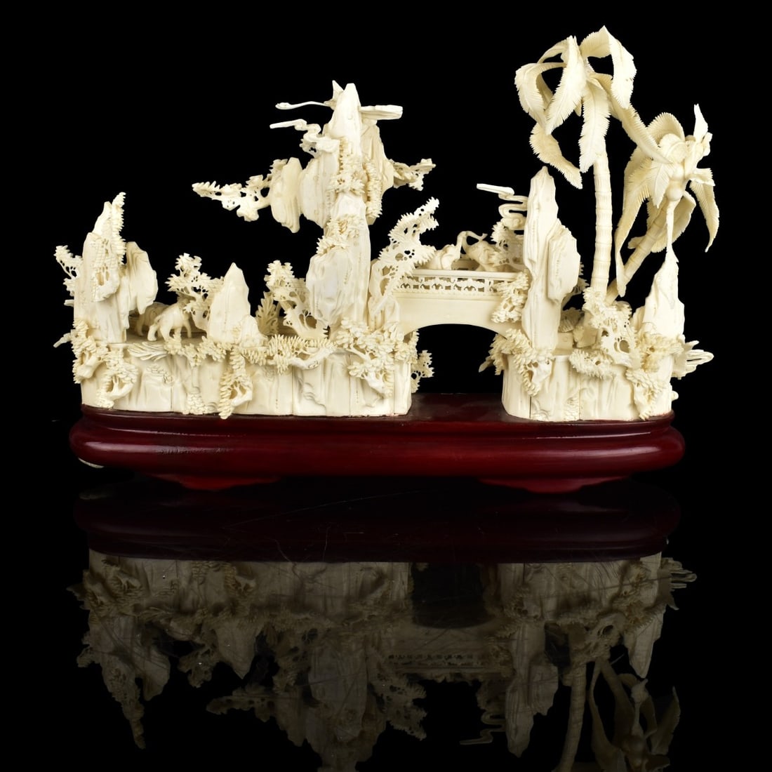 Large Chinese Carved Forest Scene - 2