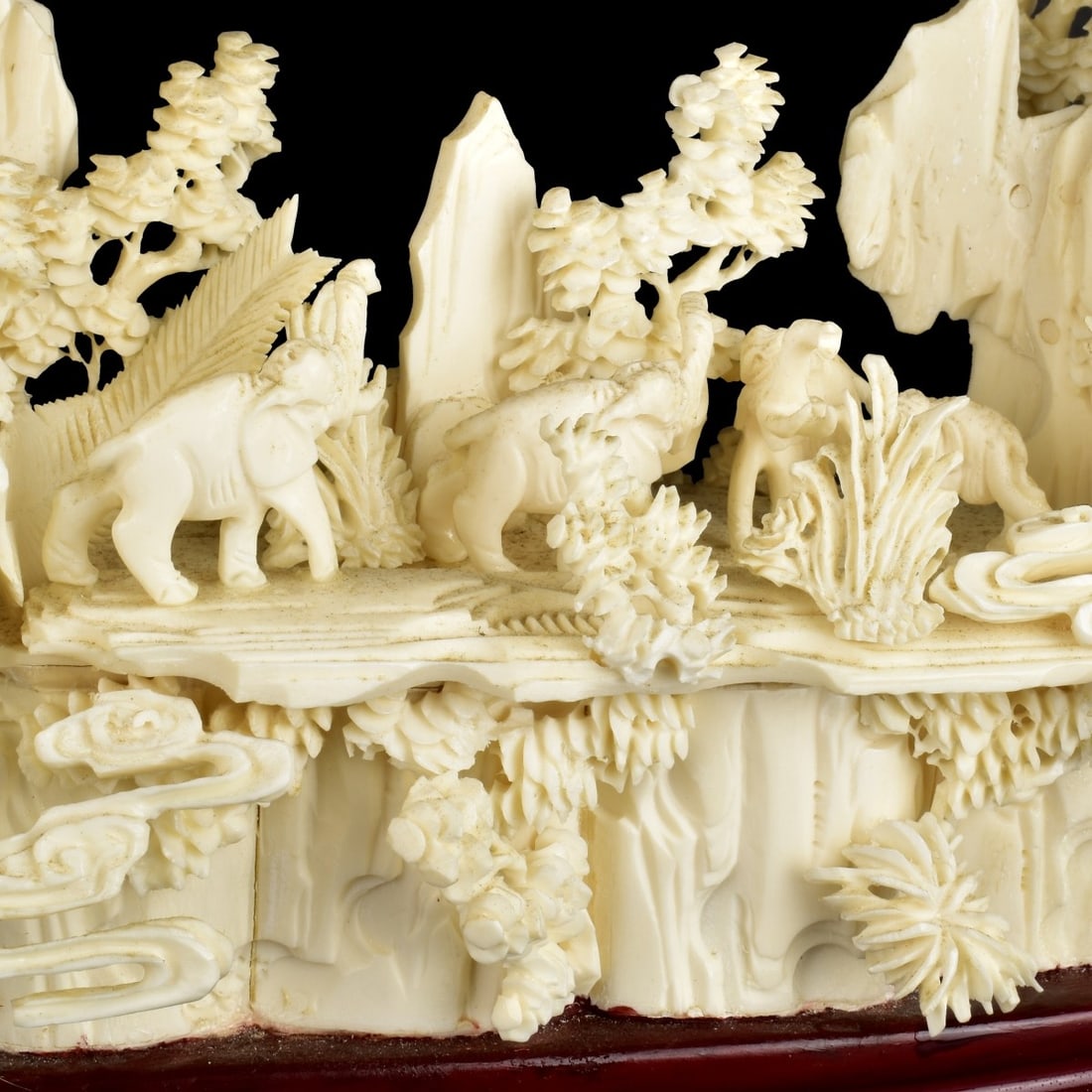 Large Chinese Carved Forest Scene - 4