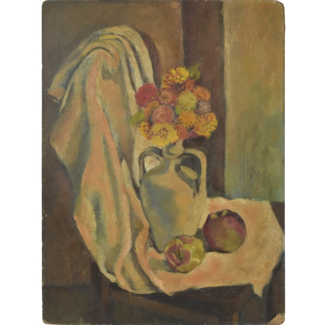 Hyde Solomon, America (1911-1987): Hyde Solomon, America (1911-1987) Still Life of Fruit. Oil on artist board. Signed and dated "Dec. 1998" on the back. Measures: 24" high, 18" wide. Property of deceased friend of the artist. Kodner
