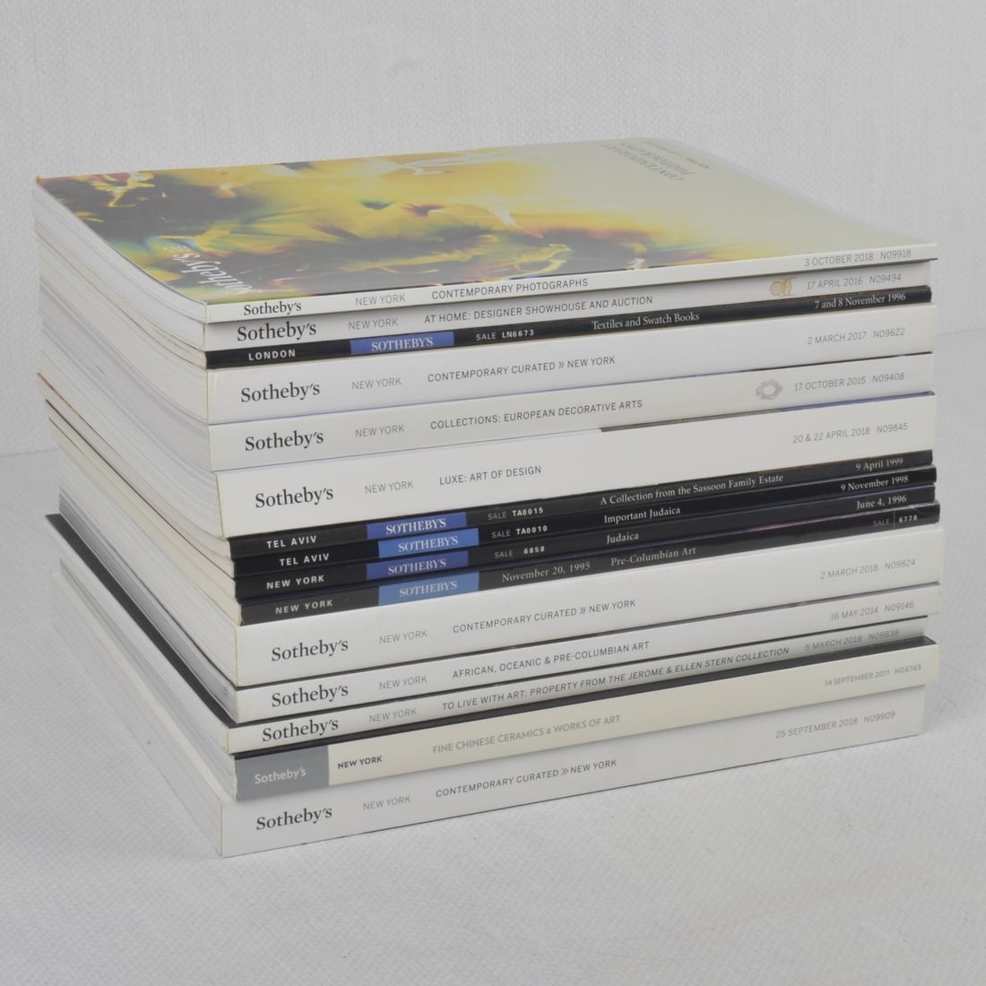 Sotheby's Auction Catalogs: Fifteen (15) Assorted Sotheby's Auction Catalogs. Kodner Galleries offers phone and absentee bidding at a low, flat 21% buyer?s premium without surcharge or hidden fees. For information, please