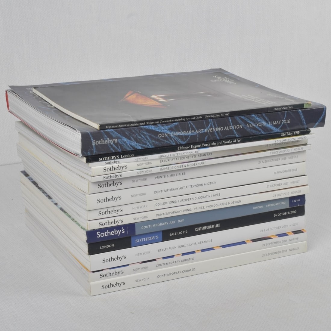 Sotheby's Auction Catalogs: Fifteen (15) Assorted Sotheby's Auction Catalogs. Kodner Galleries offers phone and absentee bidding at a low, flat 21% buyer?s premium without surcharge or hidden fees. For information, please