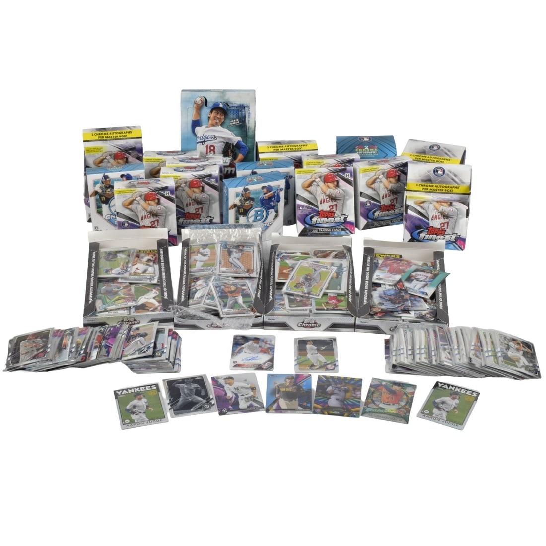 All Star Baseball Cards: Large Collection of All Star Baseball Cards. Including Aaron Judge, Stephen Strasburg, James Pazos, George Springer, Kyle Schwarber, Yu Darvish and others. Along with empty display boxes. Kodner