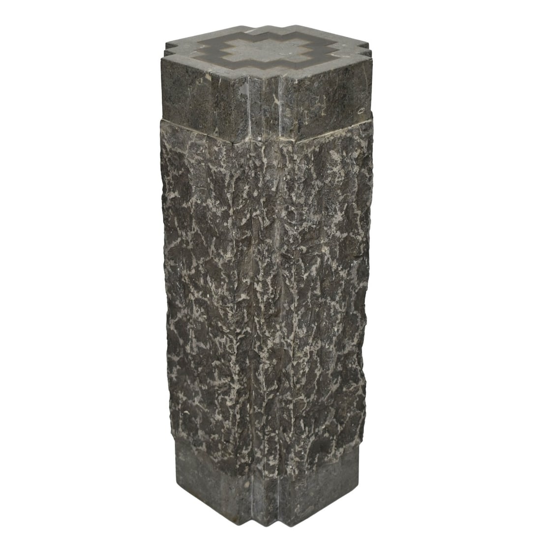 Contemporary Granite Pedestal: Contemporary Granite Pedestal. Measures: 24" high,9" wide. Kodner Galleries offers phone and absentee bidding at a low, flat 21% buyer?s premium without surcharge or hidden fees. For information,