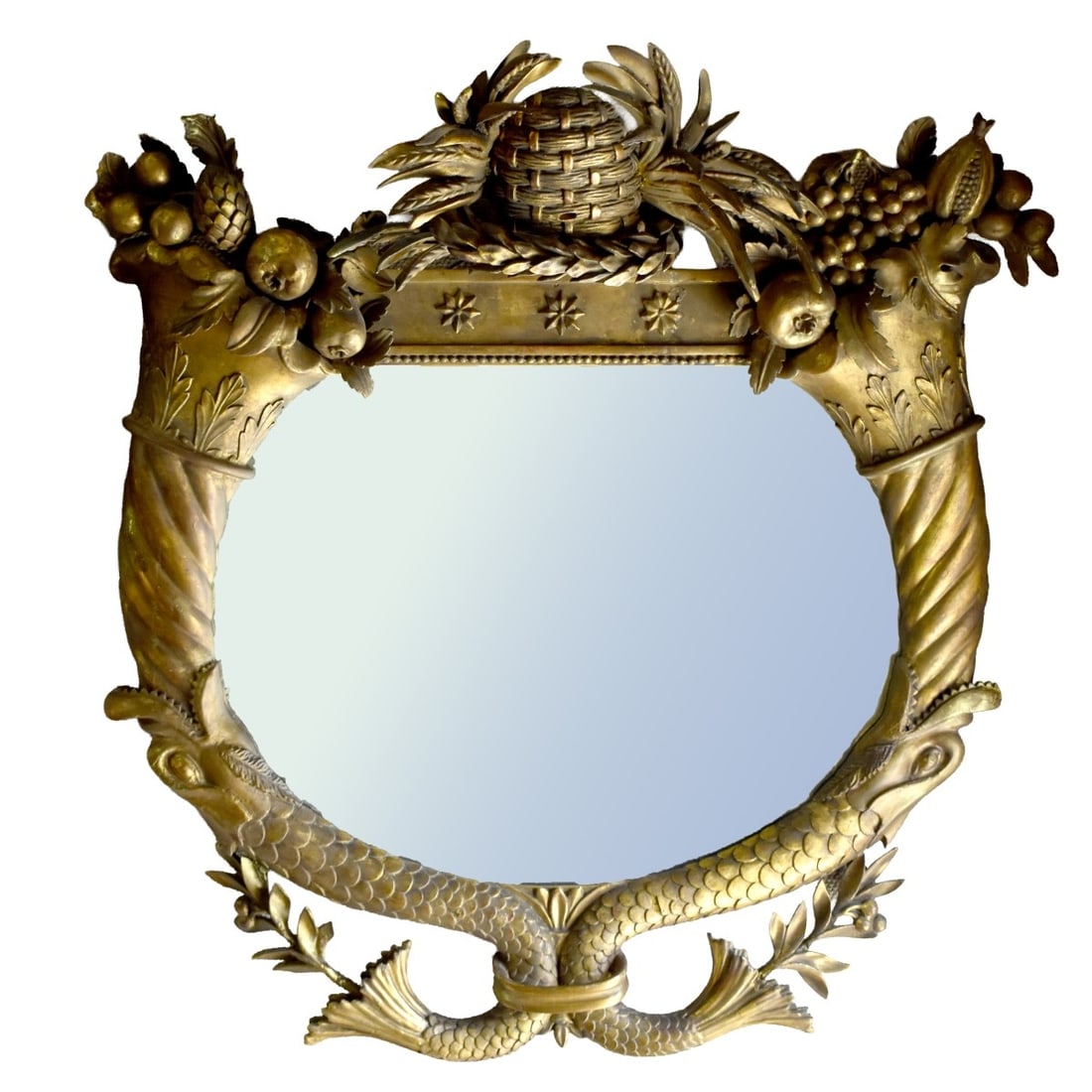 19th C. French Oval Mirror (1 of 5)