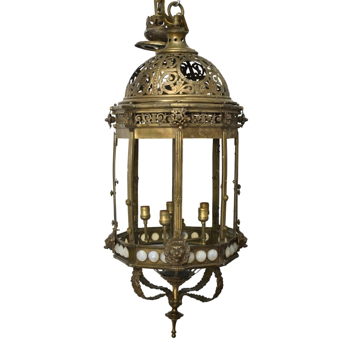 19th C. Italian Bronze and Glass Lantern (1 of 9)
