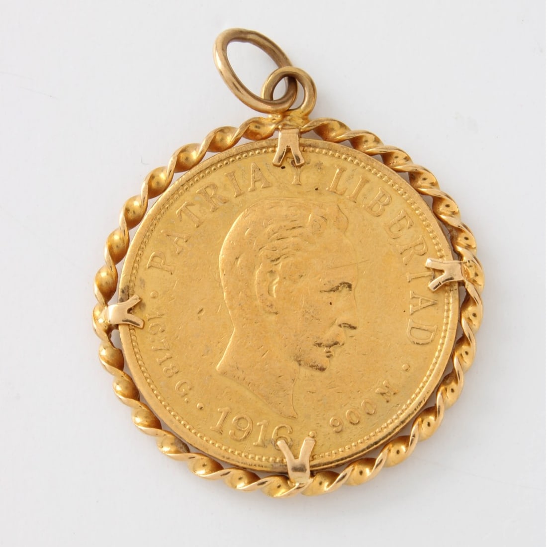 Diez Pesos Gold Coin and 14K Pendant (1 of 2)