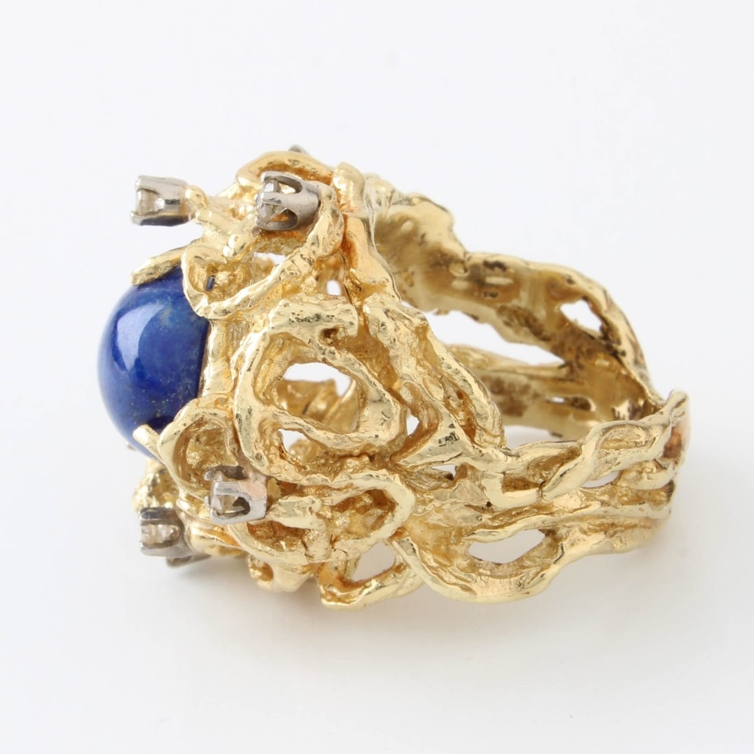 14K, Diamond and Lapis Ring - 2