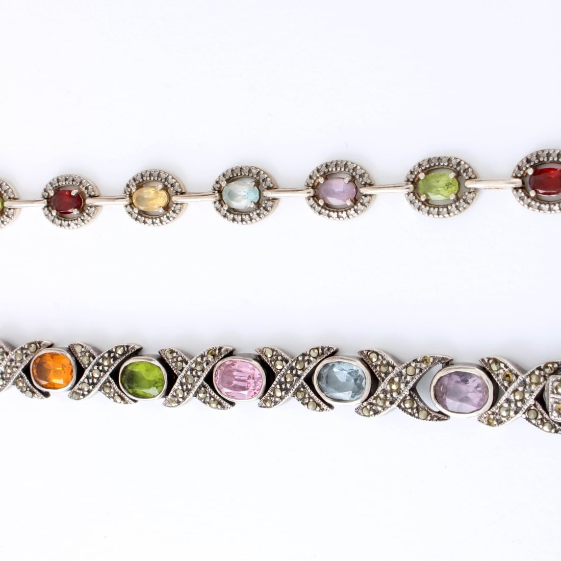 Sterling and Gemstone Bracelets - 2