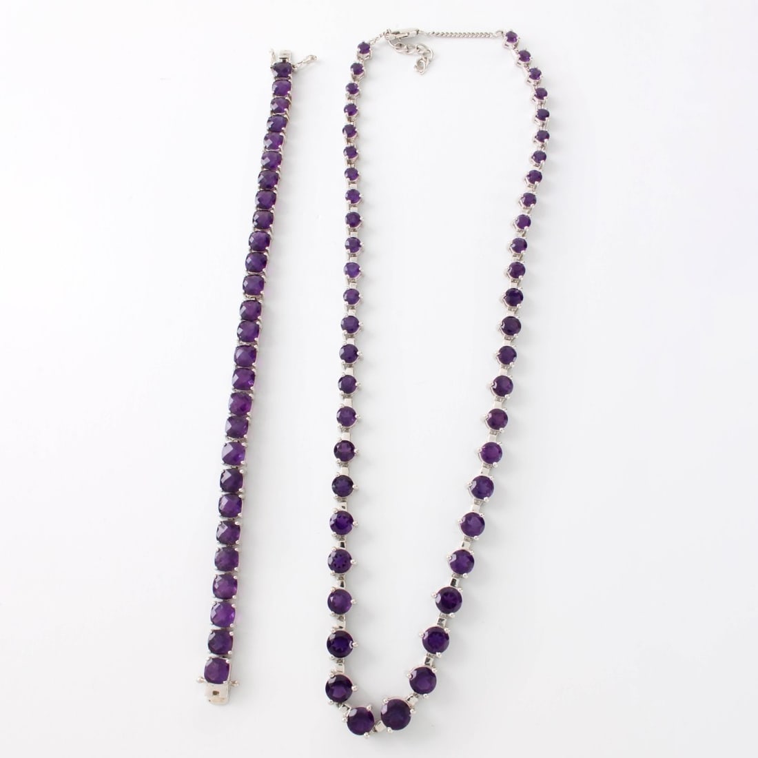 Sterling Amethyst Necklace & Bracelet (1 of 3)